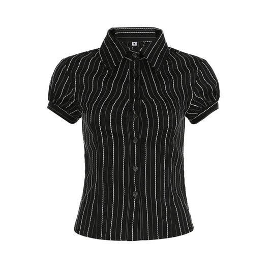 Chemise  Rayé Noir Ajusté THSPR