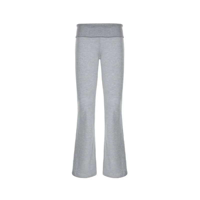 Pantalon Flare Taille Basse Gris THSPR