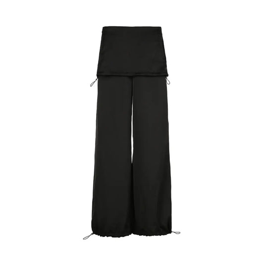 Pantalon ample en satin avec jupe superposée THSPR