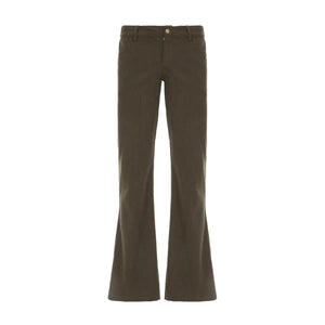 Pantalon évasé velours côtelé marron THSPR