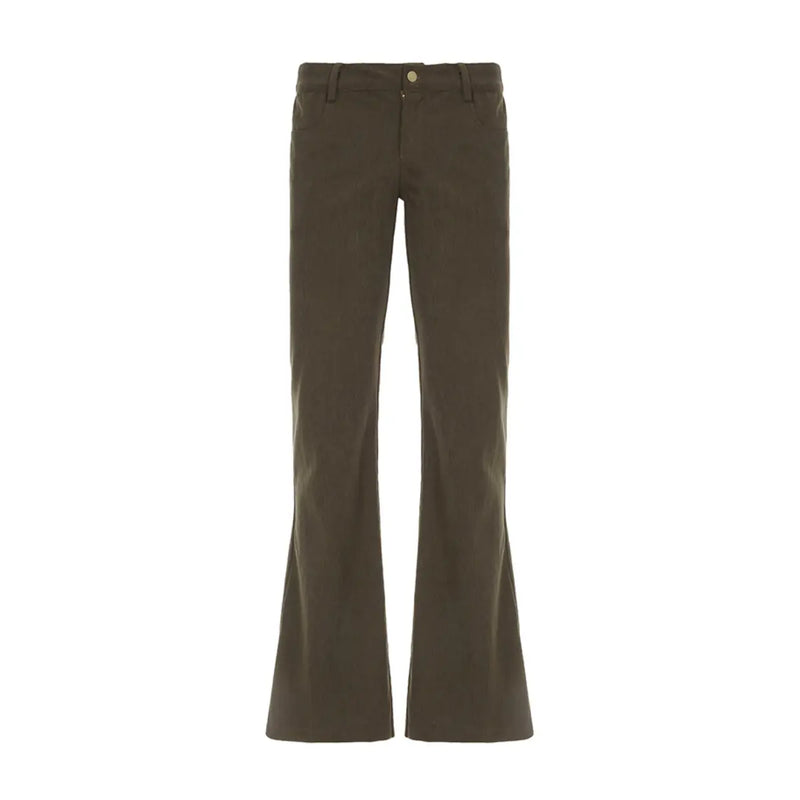 Pantalon évasé velours côtelé marron THSPR