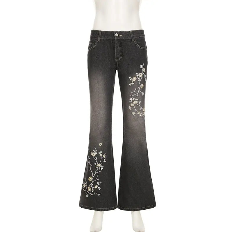 Jean Flare Brodé Floral THSPR