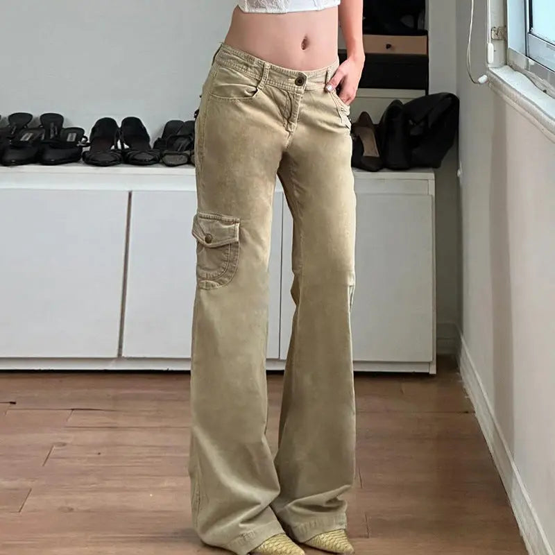 Pantalon cargo beige flare THSPR