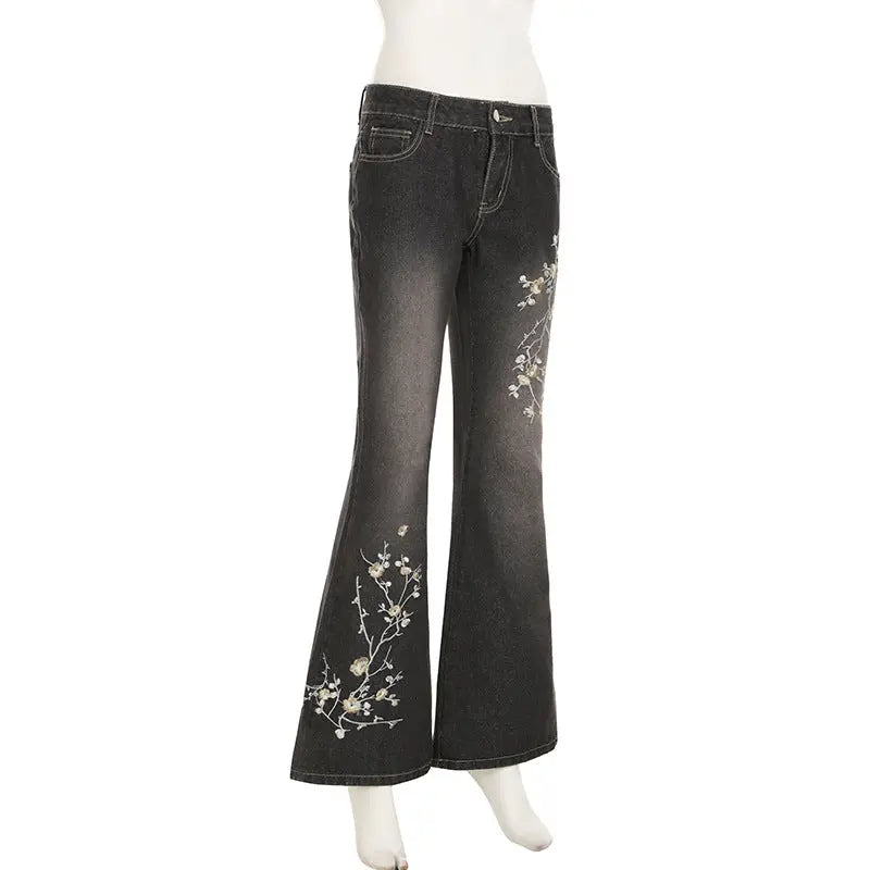 Jean Flare Brodé Floral THSPR