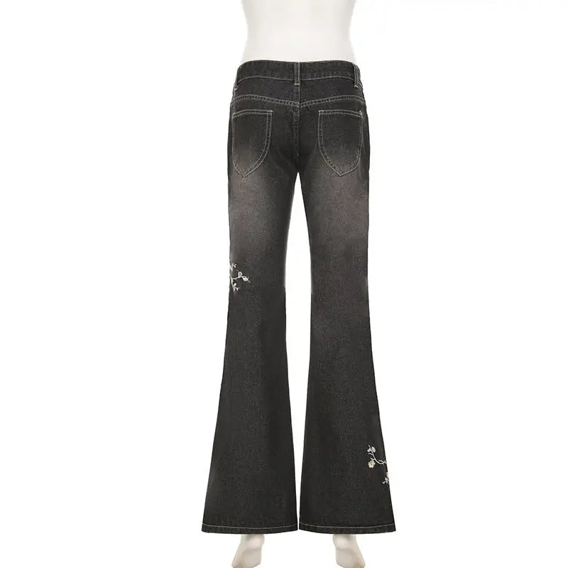 Jean Flare Brodé Floral THSPR