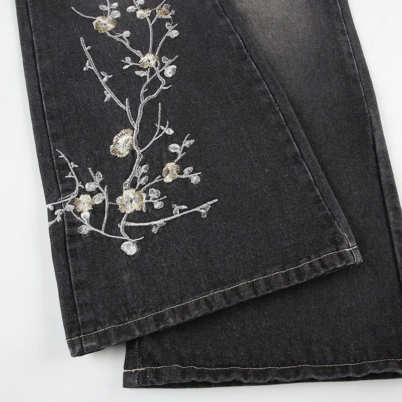 Jean Flare Brodé Floral THSPR