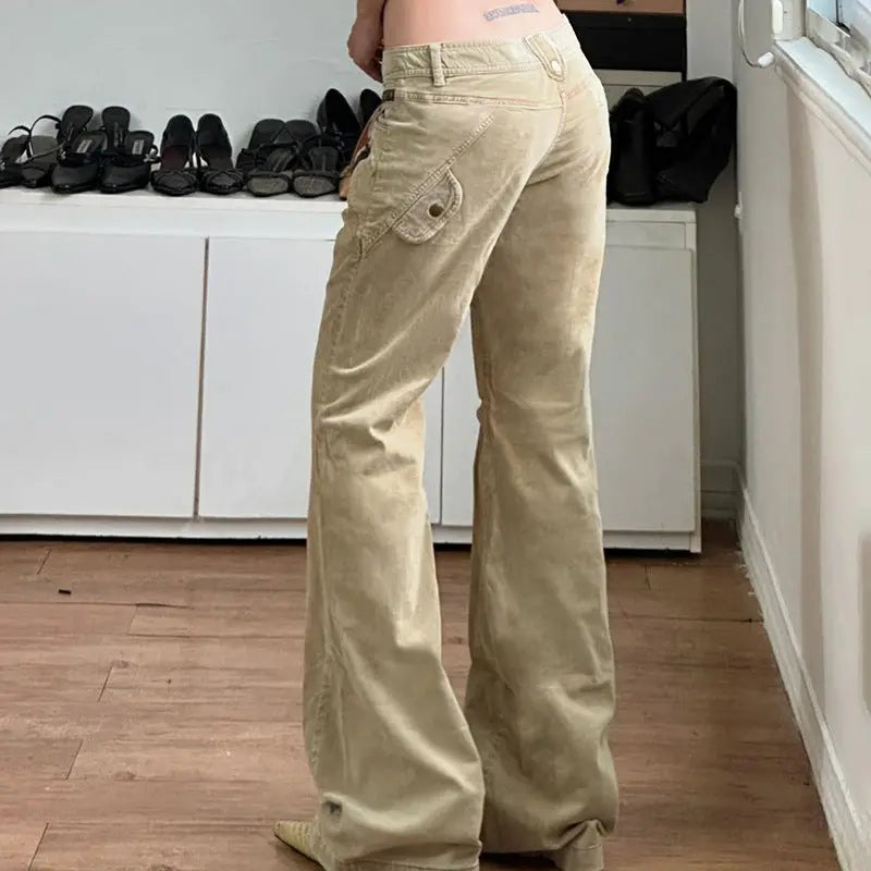 Pantalon cargo beige flare THSPR