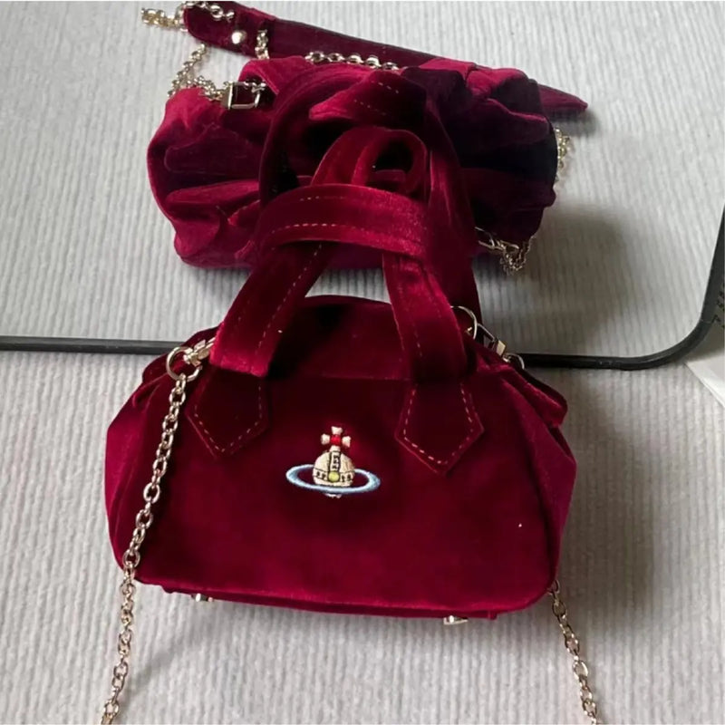 Hazel Red  velvet  Bag Vivienne Westwood THSPR