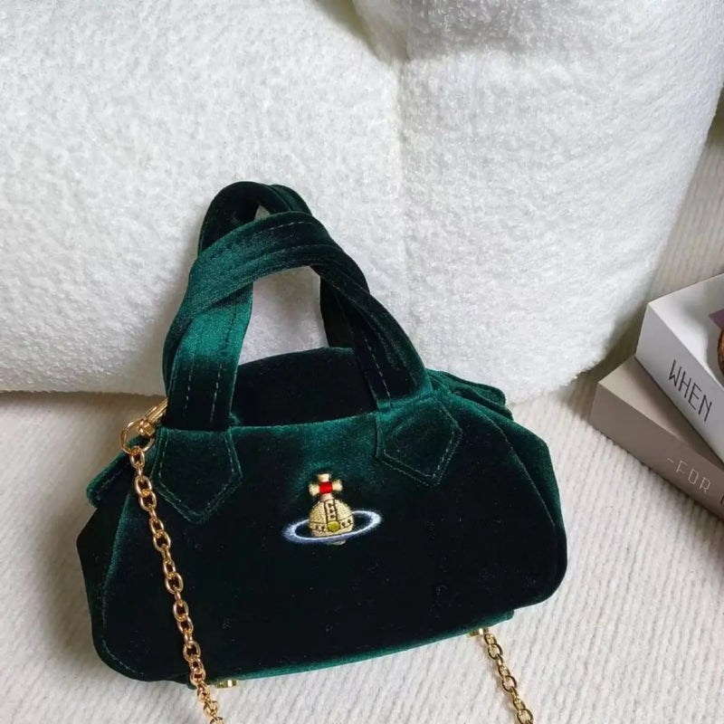 Hazel Green small velvet shoulder Bag Vivienne Westwood THSPR