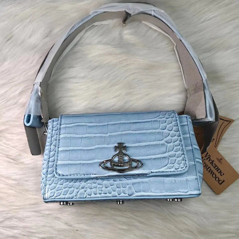 Medium Bag Blue  crocodile texture Vivienne Westwood THSPR